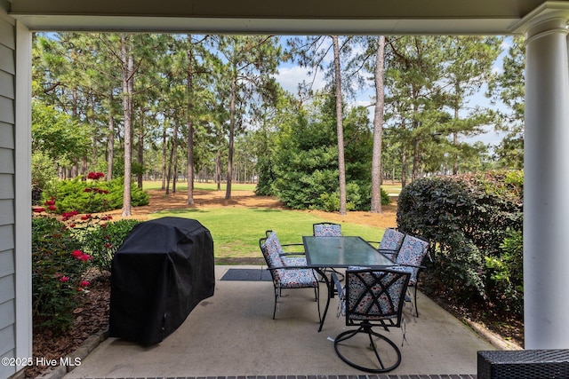 view of patio featuring grilling area