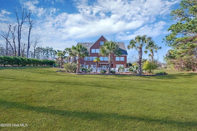 view of front of home with a front yard