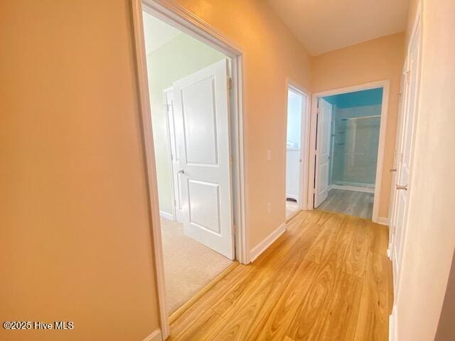 corridor featuring light hardwood / wood-style floors