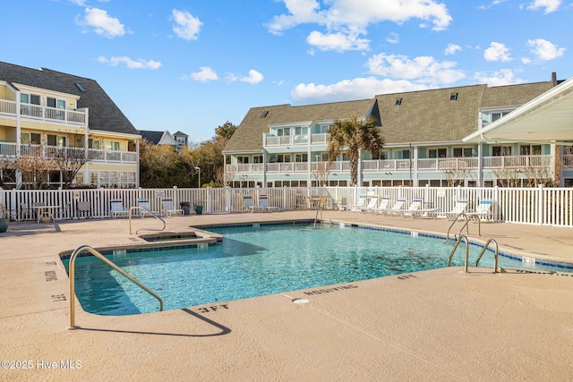 view of swimming pool featuring a patio