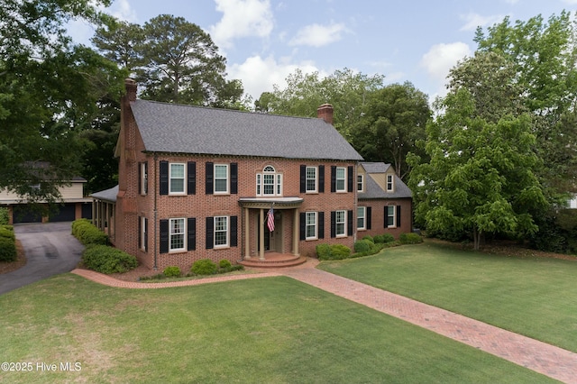 colonial house with a front yard