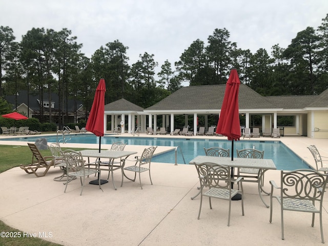 view of pool featuring a patio area