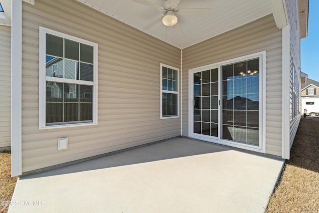 view of patio / terrace with ceiling fan