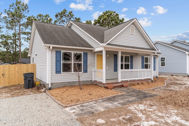 view of front of property with a porch