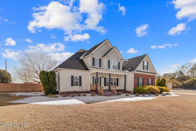 front of property featuring covered porch