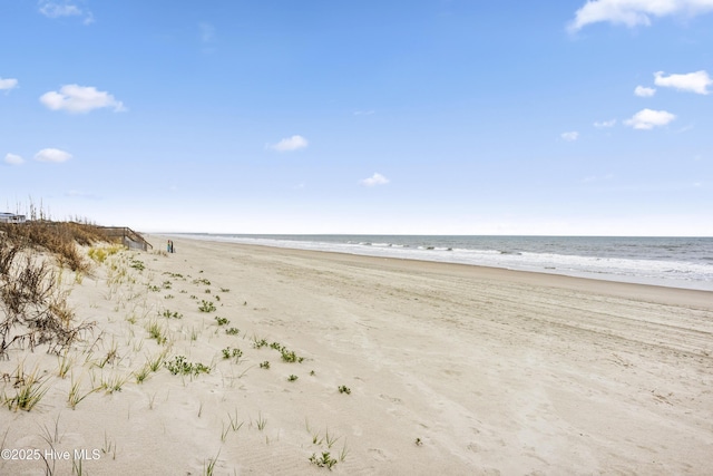 property view of water with a beach view