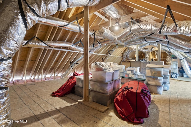 view of unfinished attic