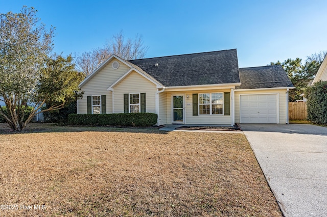 single story home with a garage