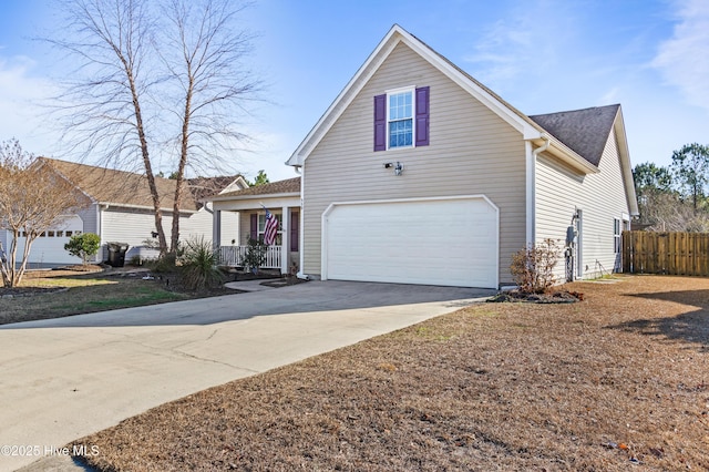 view of property with a garage