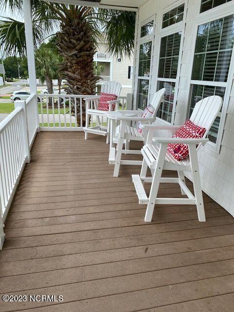 wooden deck with covered porch