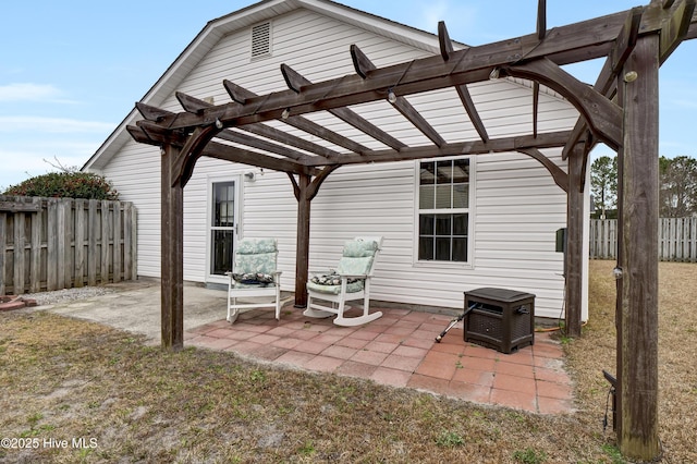 view of patio with a pergola