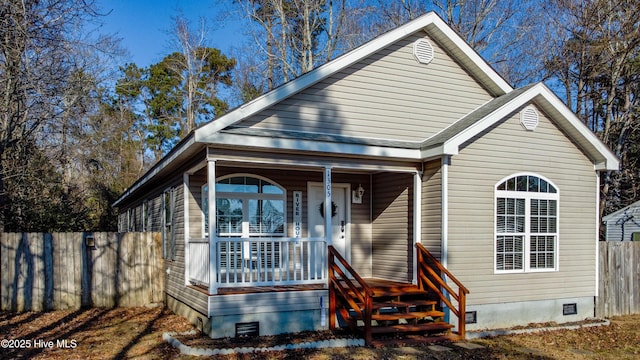 view of front of home with a porch