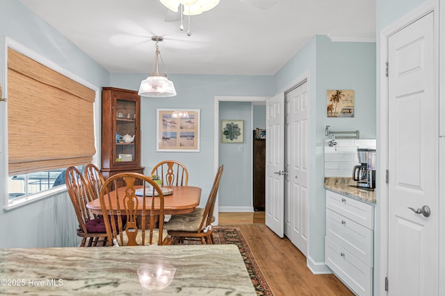 dining room with light hardwood / wood-style flooring