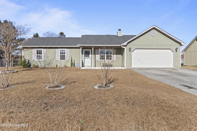 ranch-style home with a garage