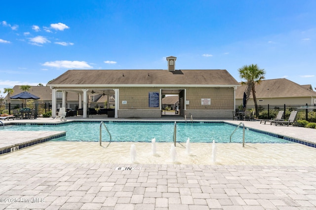 view of pool featuring a patio area