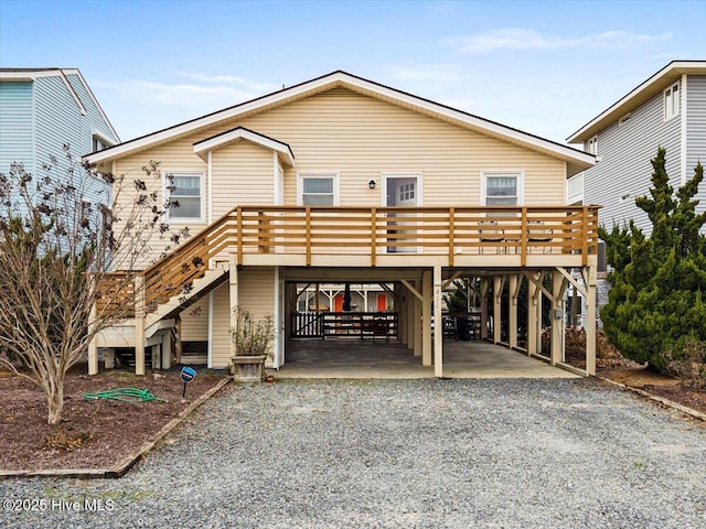 view of front facade with a deck