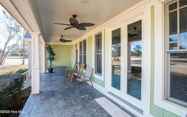 view of patio / terrace with ceiling fan