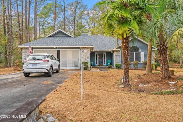 view of front of house with a garage