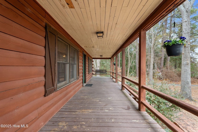 wooden deck with a porch