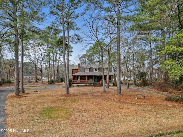 view of front of home featuring covered porch