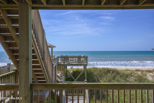 1280 New River Inlet Rd, North Topsail Beach, NC 28460 - water view featuring nearby beach and stairs