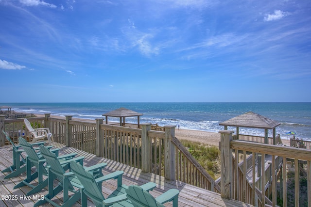 1280 New River Inlet Rd, North Topsail Beach, NC 28460 - water view featuring nearby beach and a gazebo