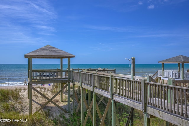 1280 New River Inlet Rd, North Topsail Beach, NC 28460 - surrounding community featuring a gazebo and view of water and beach