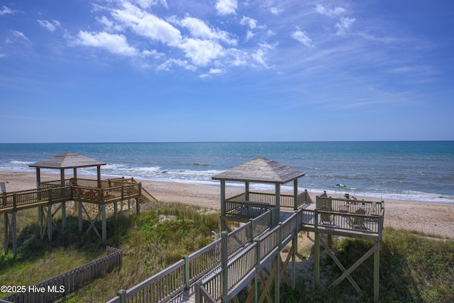 1280 New River Inlet Rd, North Topsail Beach, NC 28460 - water view featuring a gazebo and nearby beach