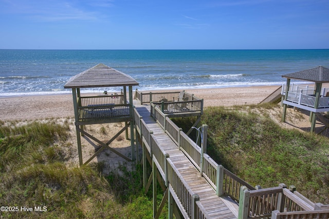 1280 New River Inlet Rd, North Topsail Beach, NC 28460 - view of property's community featuring a gazebo and view of water and beach
