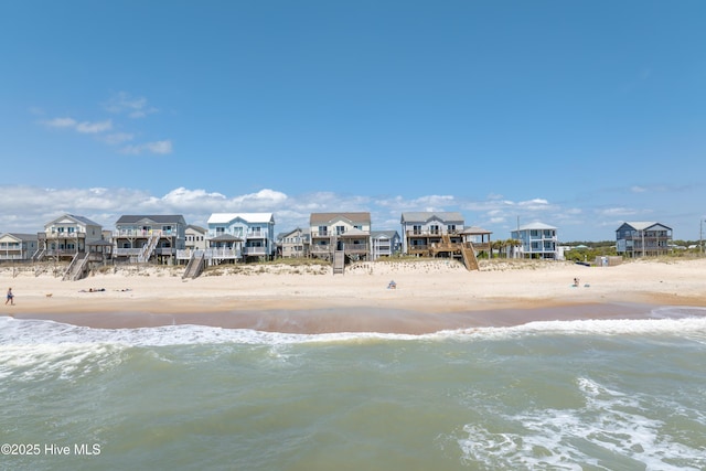 exterior space with a view of the beach