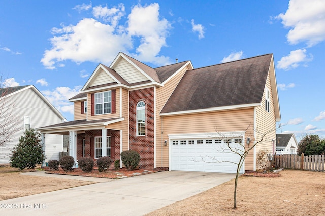 view of property featuring a garage