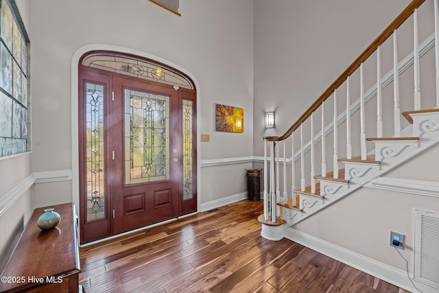 entryway featuring hardwood / wood-style flooring