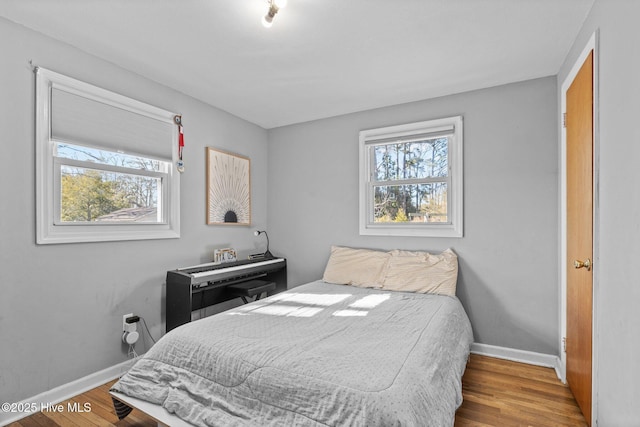 bedroom featuring wood-type flooring