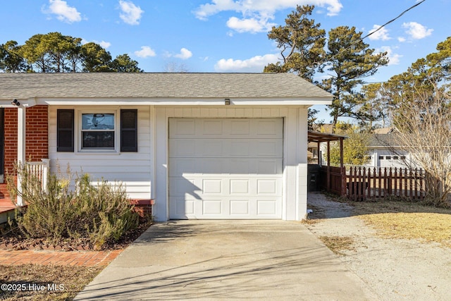 view of garage