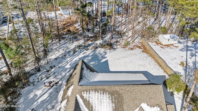 view of snowy aerial view