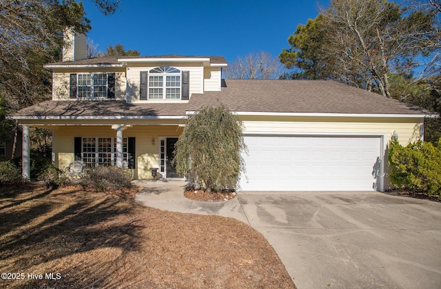 view of front facade featuring a garage