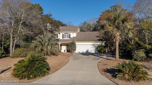 view of front of property featuring a garage