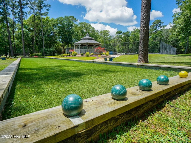 view of community featuring a gazebo