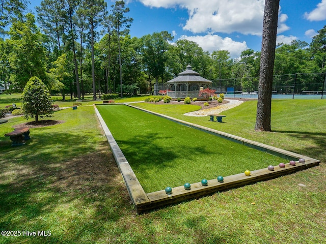 view of home's community featuring a gazebo and a lawn