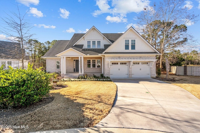 craftsman-style home with a garage