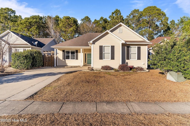 view of single story home