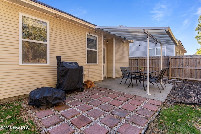 view of patio / terrace with area for grilling