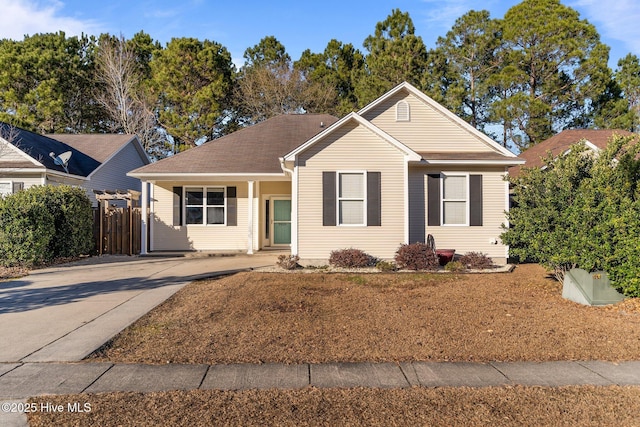 view of single story home