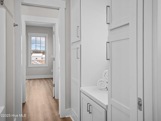 bathroom featuring hardwood / wood-style flooring