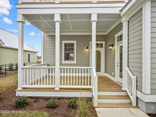 entrance to property with a porch