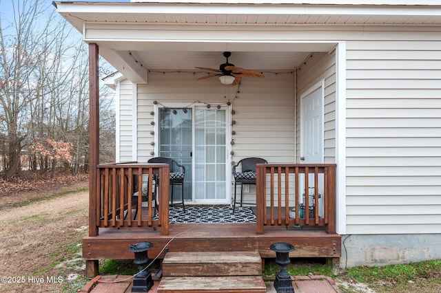 deck with ceiling fan