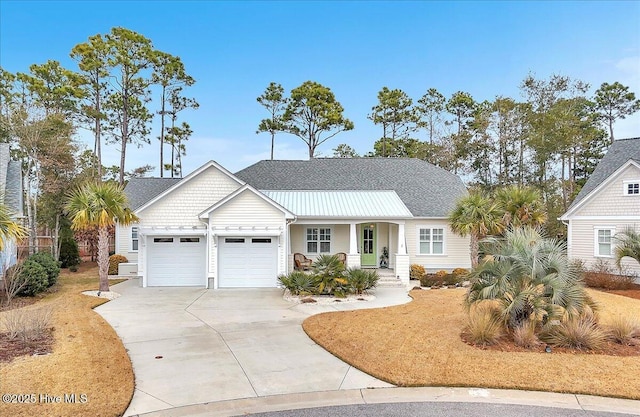 view of front of home with a garage