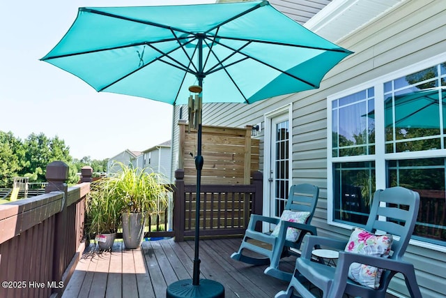 view of wooden deck