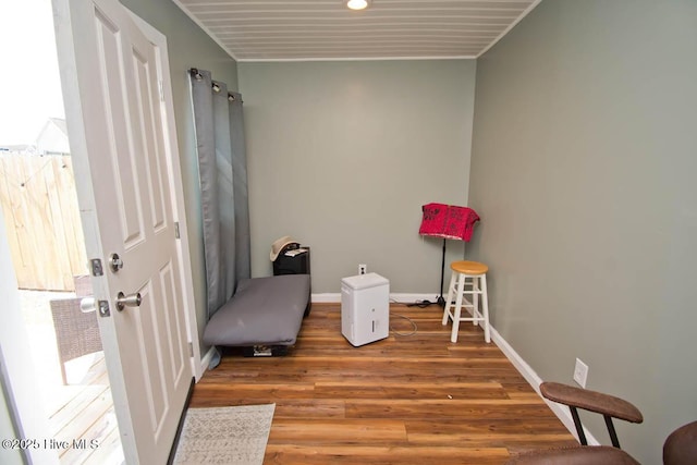 sitting room featuring hardwood / wood-style floors