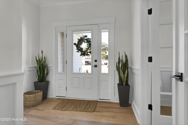 foyer featuring light hardwood / wood-style floors